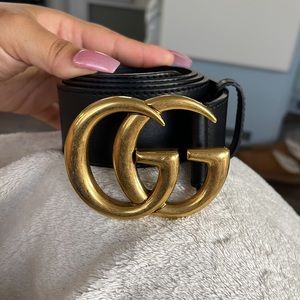 Authentic Black Leather Gucci Belt